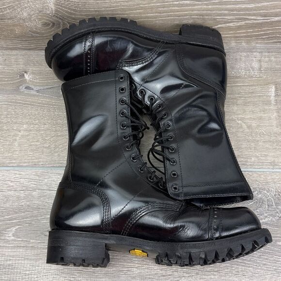 Georgia Boot Co Men’s Sz 8.5E Black Leather 12-Eye Combat Military Jump Boots - Picture 9 of 12